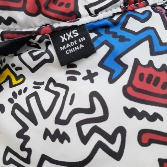 Keith Haring Art Puffer Jacket UNIQLO SPRZ NY MoMa Ultra Light Down Silver XXS